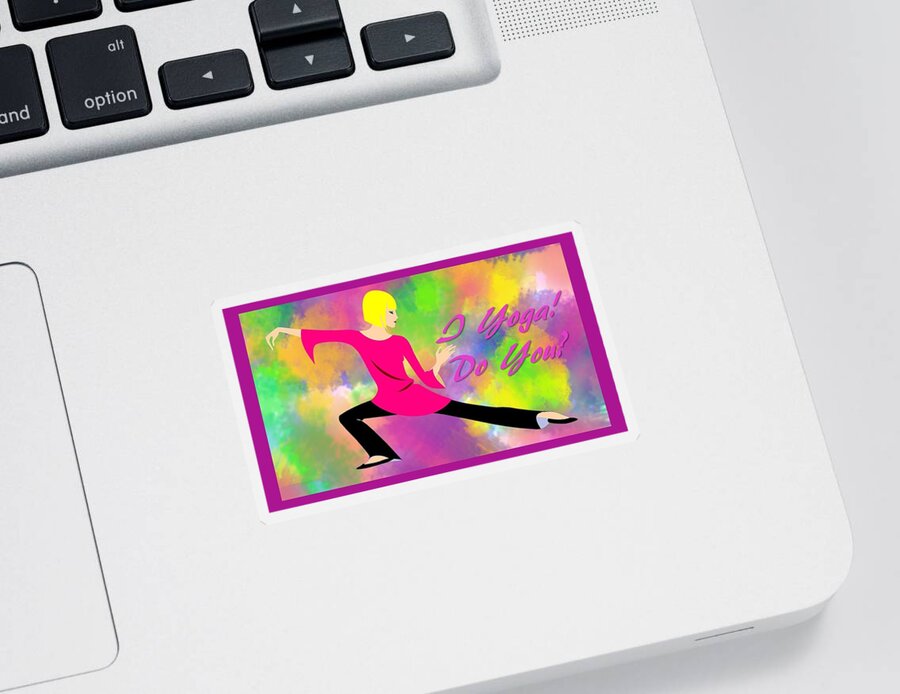 Girl Sticker featuring the digital art I Yoga Do You by Nancy Ayanna Wyatt