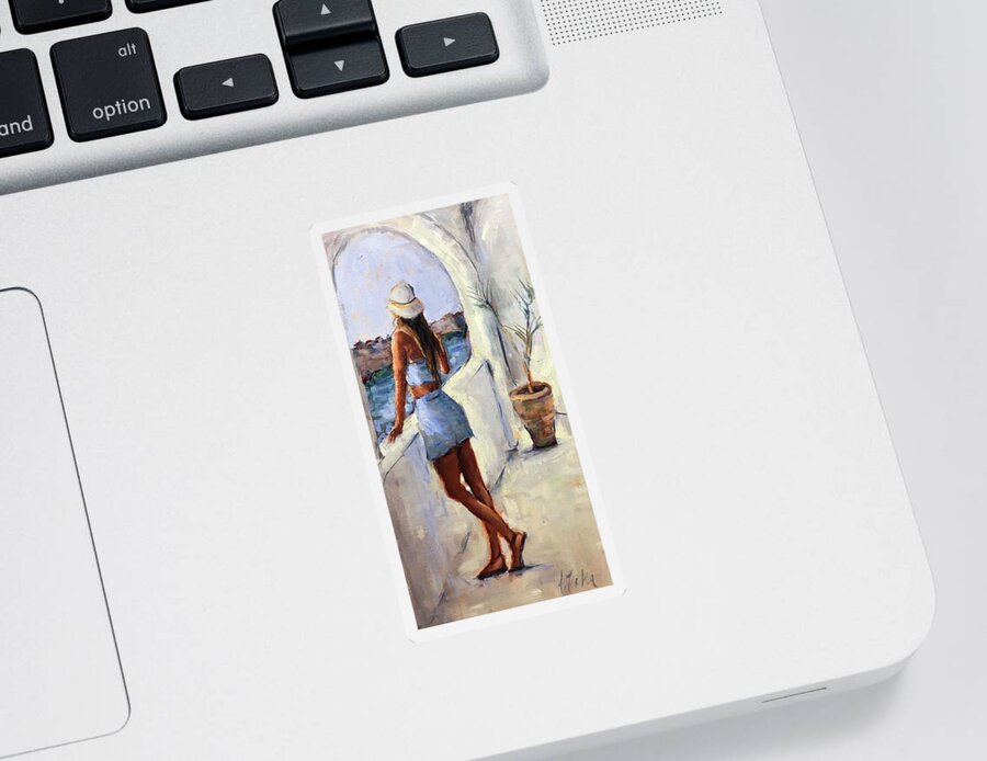 Figurative Sticker featuring the painting Ibiza by Ashlee Trcka