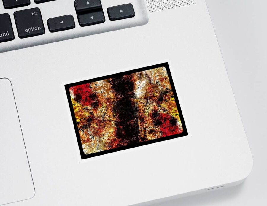 In Abstract Photograph Frame Red Black Brown White Grey Sandiego California Iphone Ipad-air Sticker featuring the digital art In Abstract by Kathleen Boyles