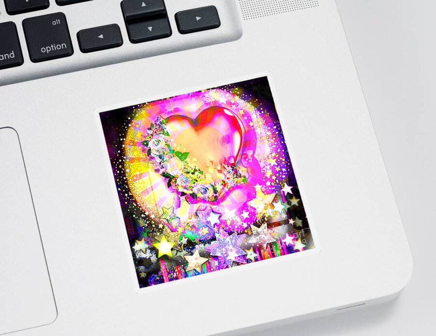 Hearts Sticker featuring the digital art In Heartbeats by BelleAme Sommers