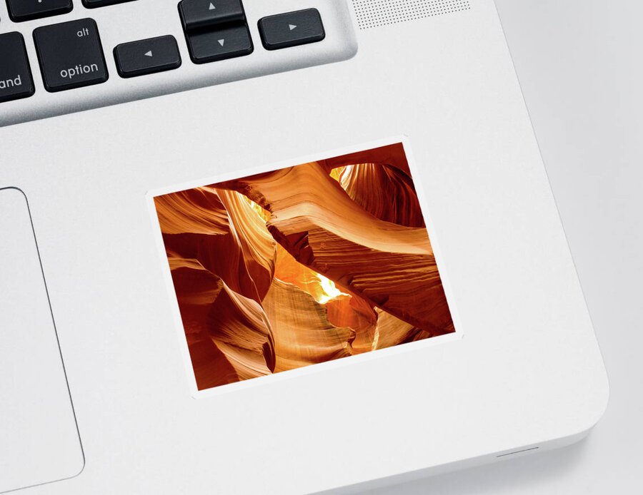 Antelope Canyon Sticker featuring the photograph In The Desert There Is Only Sand - Antelope Canyon. Page, Arizona by Earth And Spirit