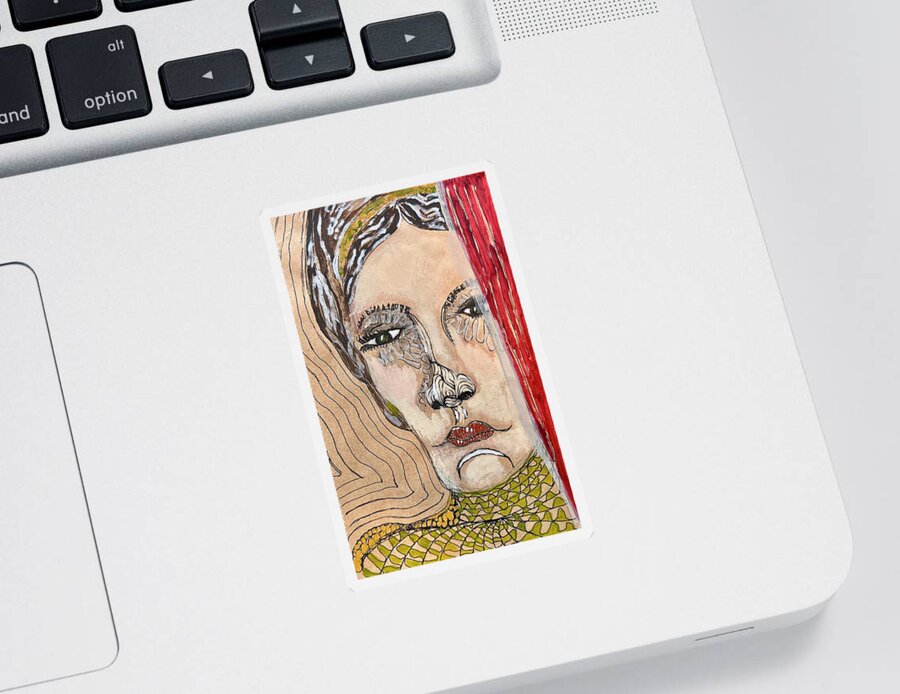  Sticker featuring the painting Indiscretion by Theresa Marie Johnson