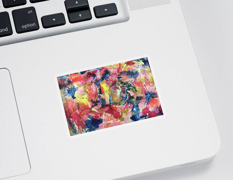 Abstract Sticker featuring the painting Inside the Supernova by Eileen Backman