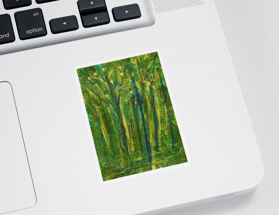 Acrylic Sticker featuring the painting Into the Forest by Tessa Evette