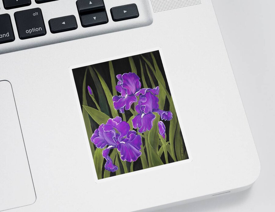 Malakhova Sticker featuring the painting Irises by Anastasiya Malakhova