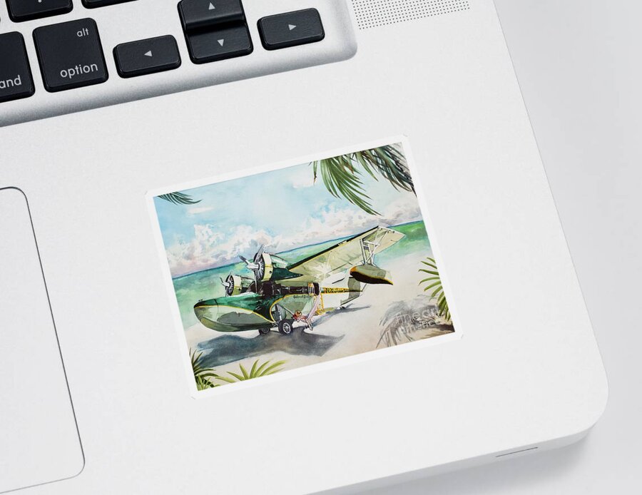 Aviation Sticker featuring the painting Island Queen by Merana Cadorette