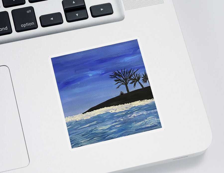 Island Sticker featuring the painting Island Sea by Lisa Neuman