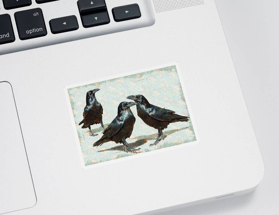 Raven Sticker featuring the photograph It's Those Guys by Mary Hone
