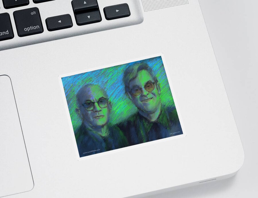 Elton John Sticker featuring the digital art Ive Forgotten If Theyre Green Or Theyre Blue by Larry Whitler