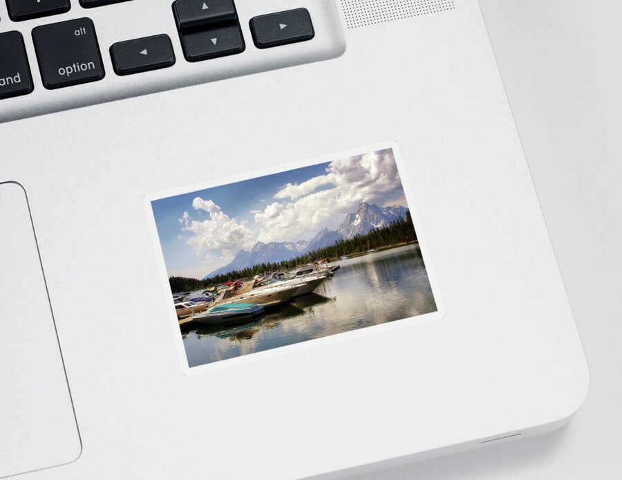 Grand Teton Sticker featuring the photograph Jackson Lake by Susan Rissi Tregoning