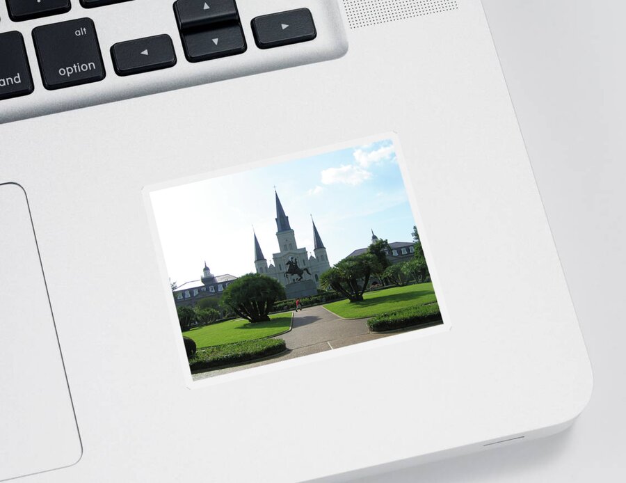 Jackson Square Sticker featuring the photograph Jackson Square by Heather E Harman