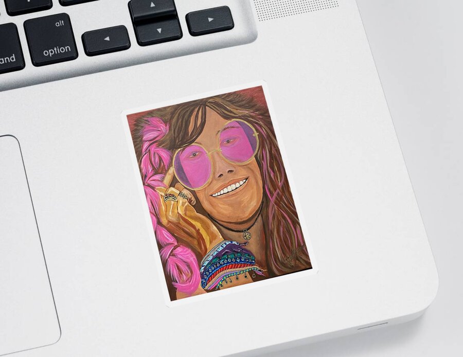  Sticker featuring the painting Janis Joplin by Bill Manson