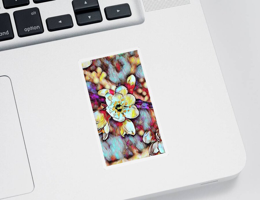 Japanese Cherry Blossom Sticker featuring the painting Japanese cherry blossom by Patricia Piotrak