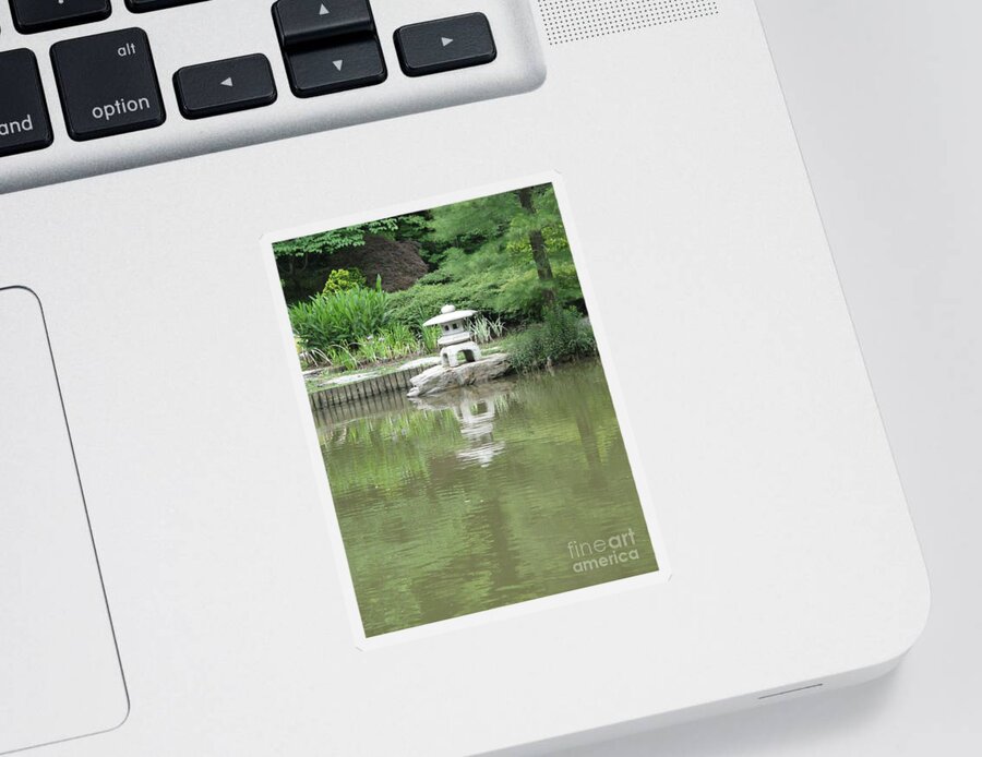 Lake Sticker featuring the photograph Japanese Garden in North Carolina by World Reflections By Sharon