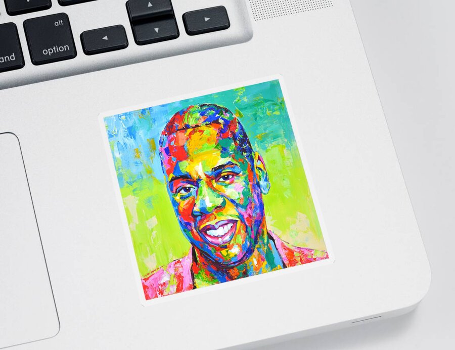 Jay-z Sticker featuring the painting Jay-Z. by Iryna Kastsova