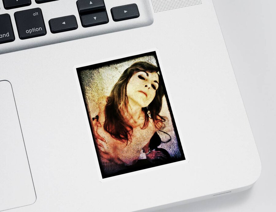 Provocative Sticker featuring the digital art Jenn 2 by Mark Baranowski