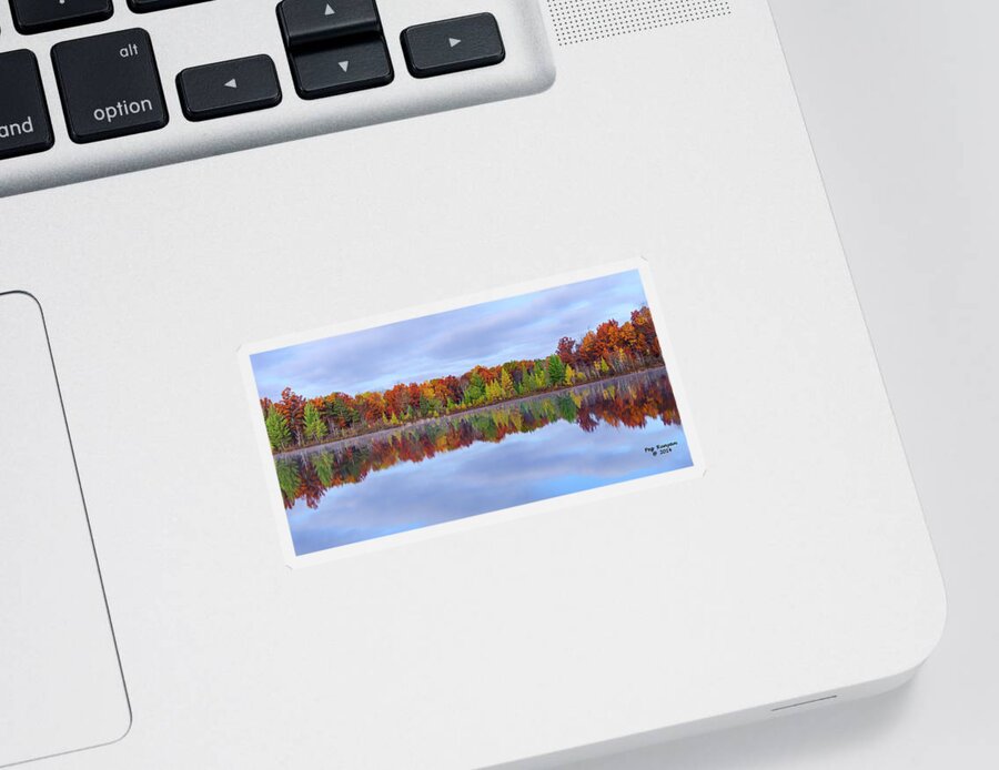 Fall Color Sticker featuring the photograph Jewett Lake by Peg Runyan