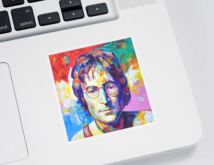 John Lennon Sticker featuring the painting John Lennon by Iryna Kastsova