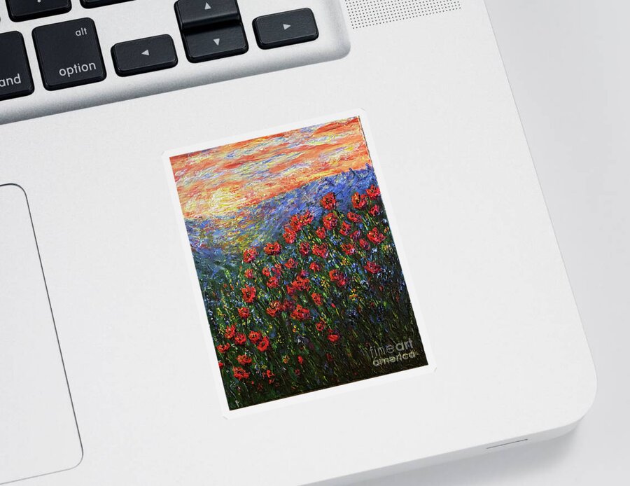 Landscape Sticker featuring the painting Joy in the Morning by Linda Donlin