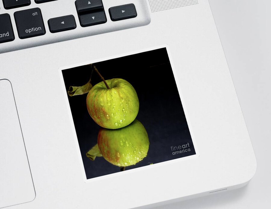 Apple Sticker featuring the photograph Juicy green apple by Agnes Caruso