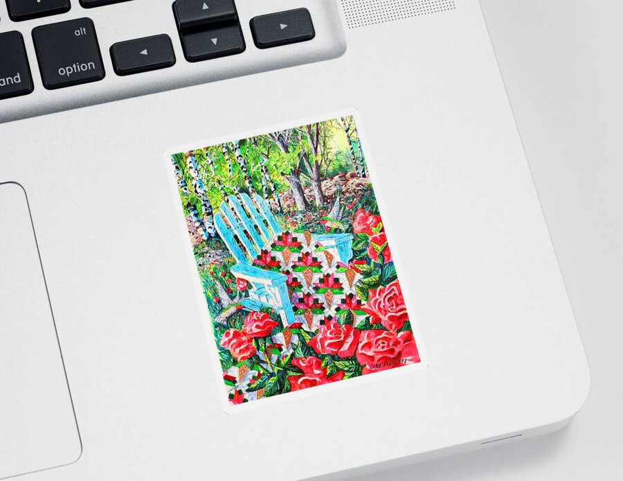 Roses Sticker featuring the painting June Roses by Diane Phalen