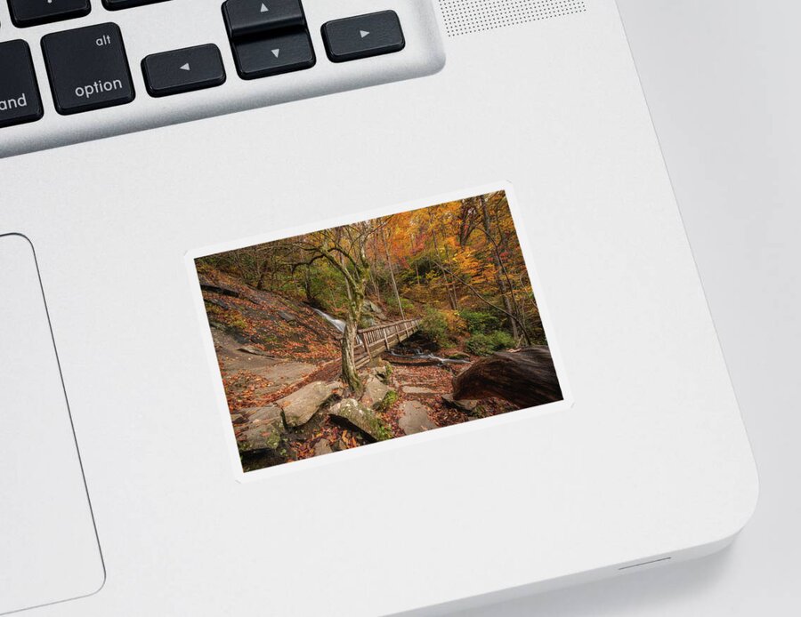 Juney Whank Falls Sticker featuring the photograph Juney Whank Falls in Autumn by Robert J Wagner