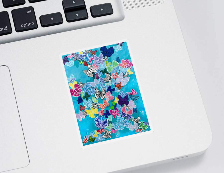Butterflies Sticker featuring the painting Kaleidoscope by Beth Ann Scott