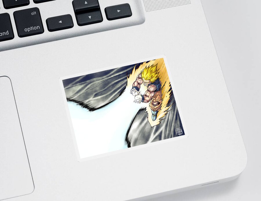 Goku Sticker featuring the digital art KAMEHAMEHA - Son Goku by Darko B