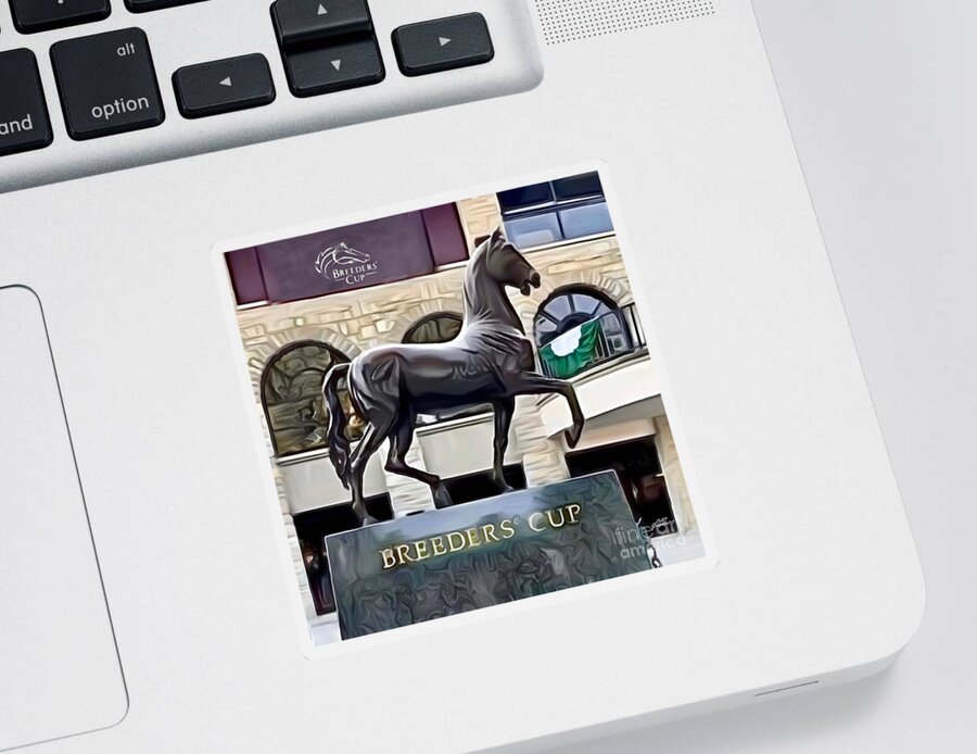Keeneland Sticker featuring the digital art Keeneland Breeders Cup Statue 2 by CAC Graphics