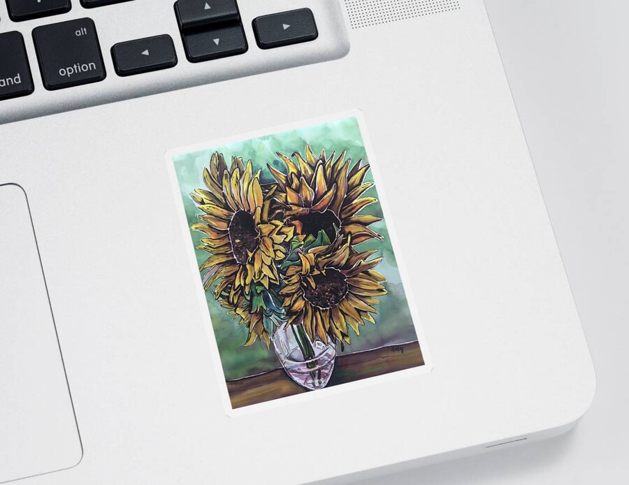 Sunflowers Sticker featuring the painting Kelly Van Gogh by Kelly Smith