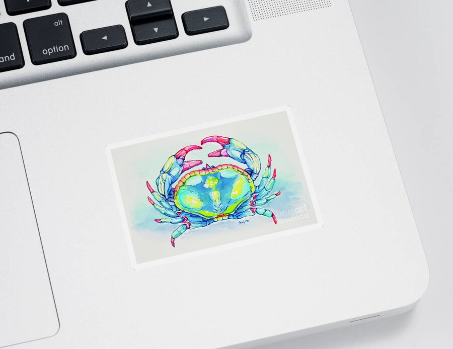 Crab Sticker featuring the painting Key West Crab 2021 by Shelly Tschupp