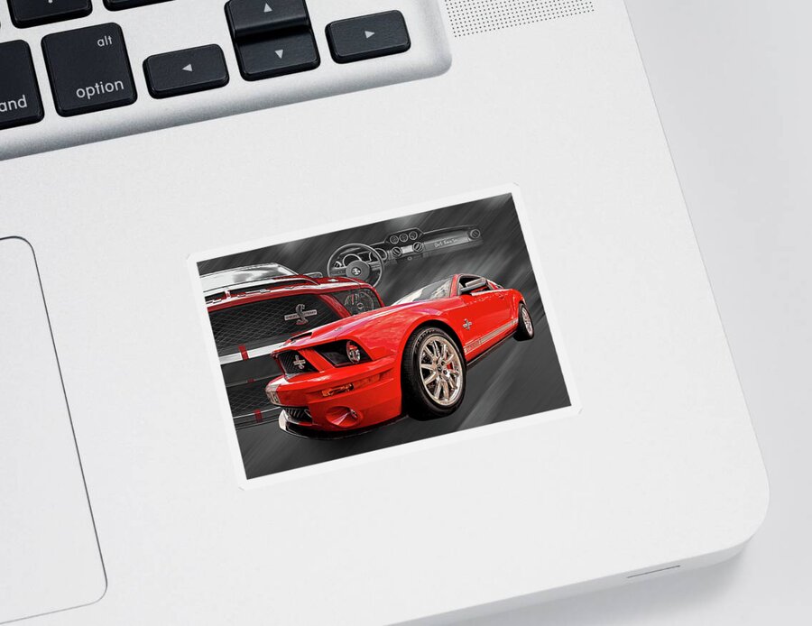 Shelby Mustang Sticker featuring the photograph King of the Road by Gill Billington