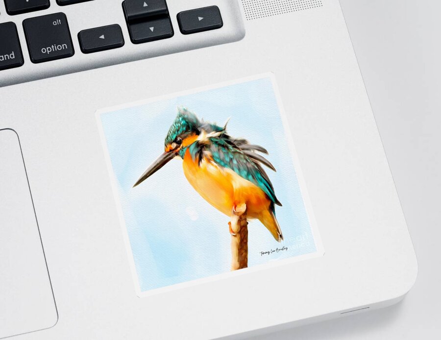 Bird Sticker featuring the painting Kingfisher by Tammy Lee Bradley