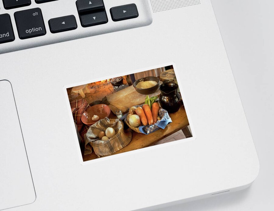 Chef Sticker featuring the photograph Kitchen - Ingredients for pot pie by Mike Savad