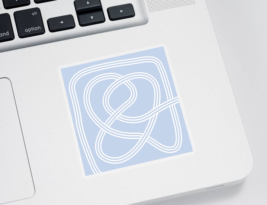 Nikita Coulombe Sticker featuring the painting Knot 1 in blue by Nikita Coulombe
