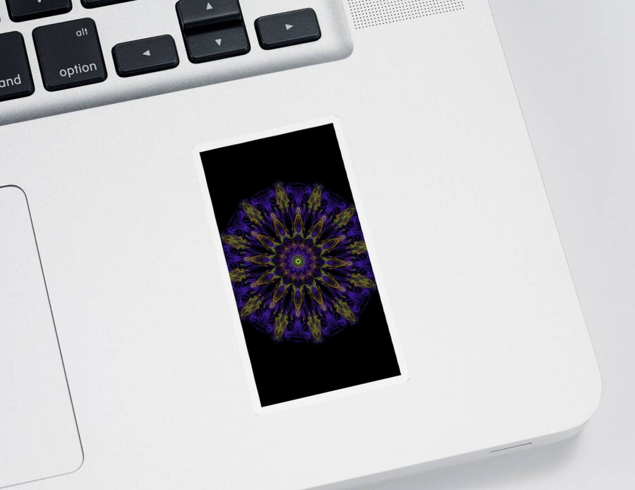 Kosmic Royalty Mandala Sticker featuring the digital art Kosmic Royalty Mandala by Michael Canteen