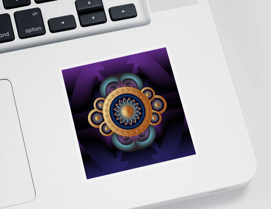 Mandala Sticker featuring the digital art Kuklos No 4302 by Alan Bennington