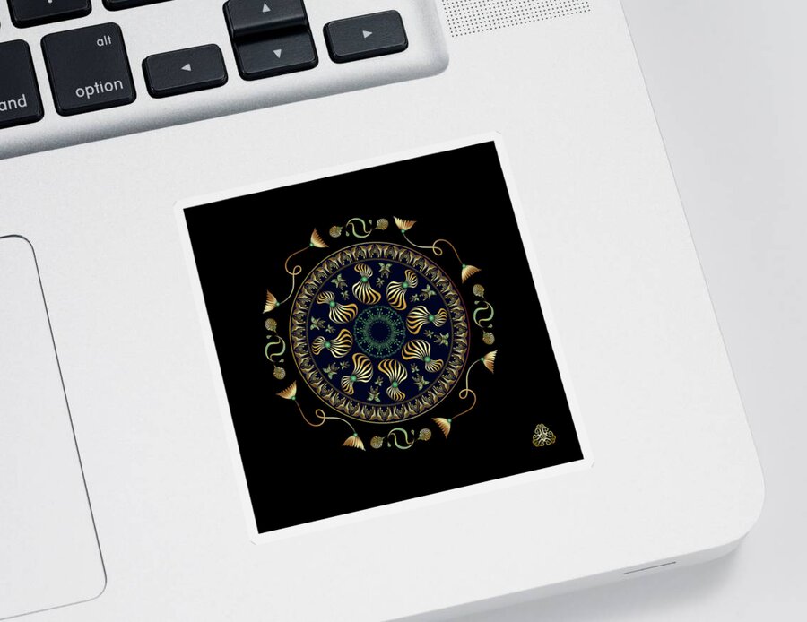Mandala Sticker featuring the digital art Kuklos No 4315 by Alan Bennington