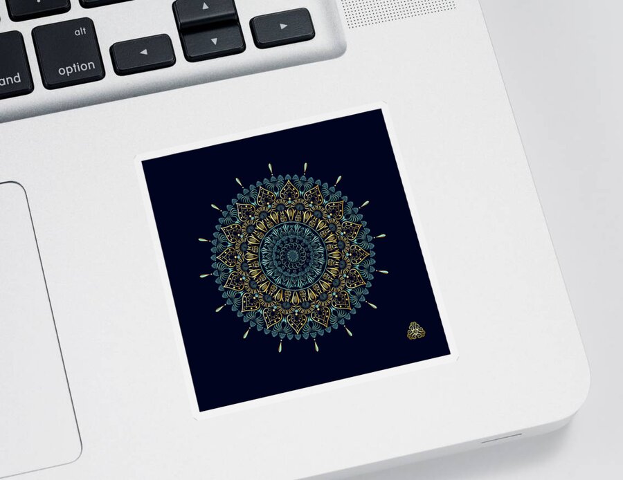 Mandala Sticker featuring the digital art Kuklos No 4331 by Alan Bennington