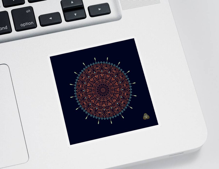 Mandala Sticker featuring the digital art Kuklos No 4333 by Alan Bennington