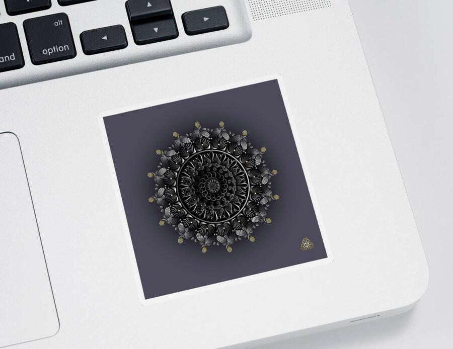 Mandala Sticker featuring the digital art Kuklos No 4342 by Alan Bennington