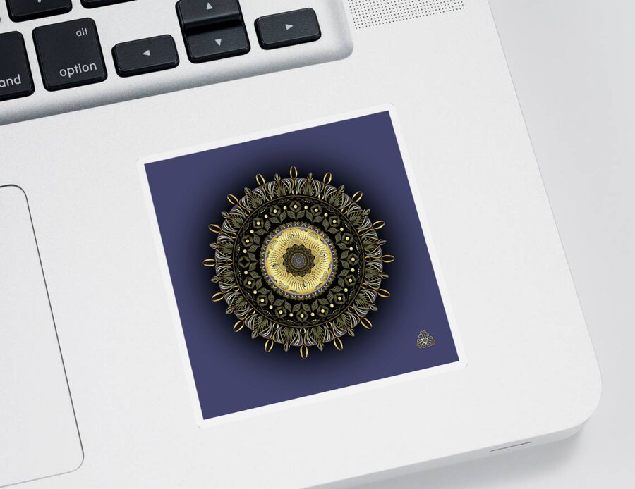 Mandala Sticker featuring the digital art Kuklos No 4343 by Alan Bennington