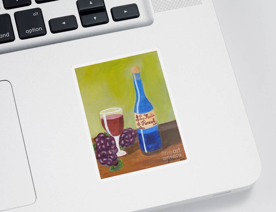 Wine Sticker featuring the painting La Mauldin Pomerol, 2021 by Elizabeth Mauldin