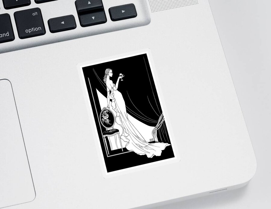 Glamour Sticker featuring the drawing La Traviata by Steven Stines