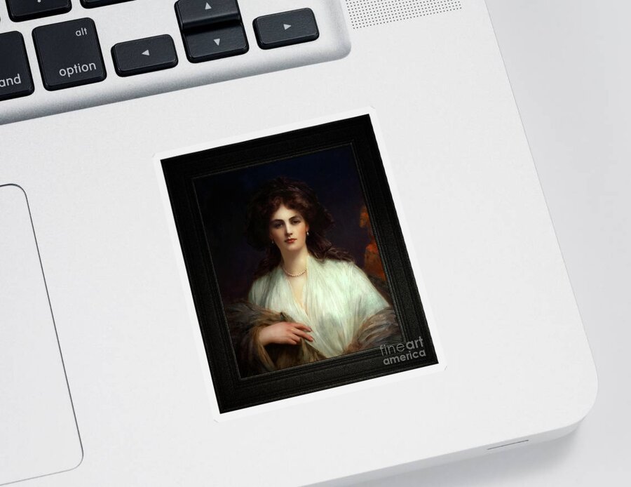 Lady Beatrice Butler Sticker featuring the painting Lady Beatrice Butler by Ellis William Roberts Old Masters Classical Art Reproduction by Rolando Burbon