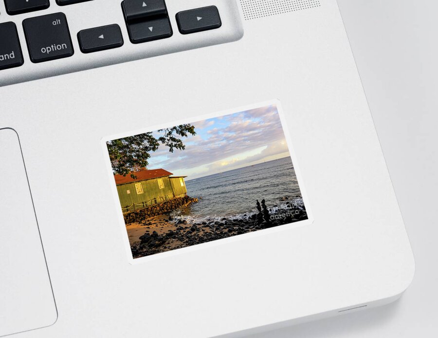 Maui Sticker featuring the photograph Lahaina, a sleepy town on Maui, getting ready for sunset. by Gunther Allen