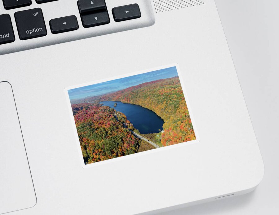 Fall Sticker featuring the photograph Lake Elligo - Hardwick, VT by John Rowe