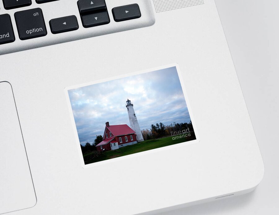 Lake Huron Sticker featuring the photograph Lake Huron, Tawas Point Lighthouse by Rich S