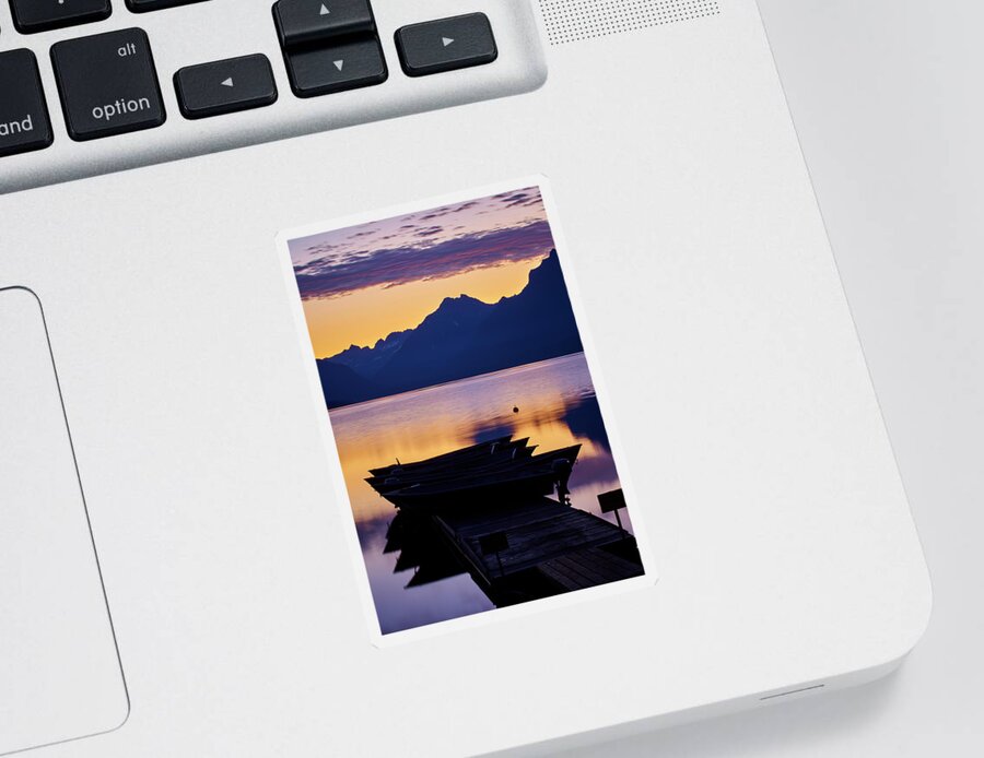Montana Sticker featuring the photograph Lake MacDonald Sunrise by Jon Glaser