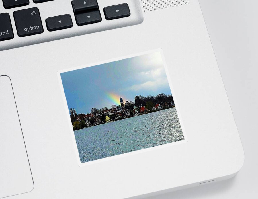 Landscape Sticker featuring the photograph Landscape And Rainbow by Nomi Morina